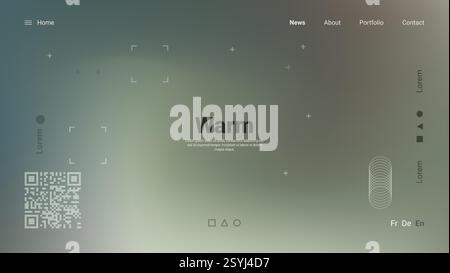 Dieses Layout verfügt über ein modernes Design mit warmen Tönen, Textelementen, einem QR-Code und einzigartigen Grafiken. Es fördert eine ansprechende Benutzererfahrung mit einem PR Stock Vektor