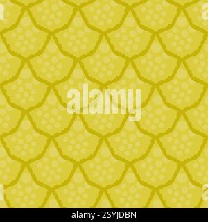 Schlangenmuster. Gelbe Drachenskala. Nahtlose Fischstruktur. Goldhauthintergrund der Reptilieneidechse. Orientalisches Monsterfell. Stockfoto