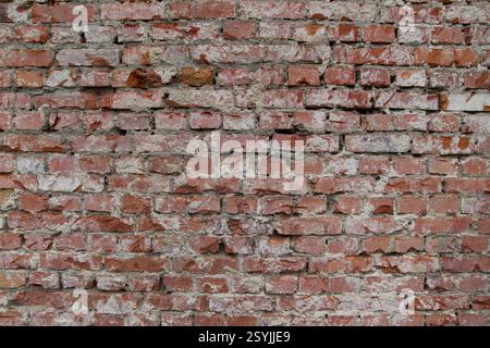 Ziegelwand mit verschiedenen Mustern und Material aus Stein Stockfoto