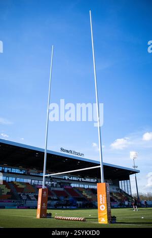 London, Großbritannien. März 2025. London, England, 1. März 2025: Stadion vor dem Premiership Womens Rugby Halbfinalspiel zwischen Saracens und Harlequins im StoneX Stadium in London, England. (Pedro Porru/SPP) Credit: SPP Sport Press Photo. /Alamy Live News Stockfoto