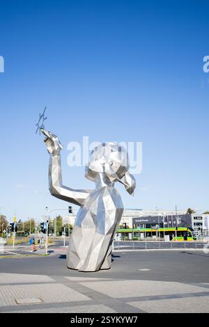 Statue in der Nähe der Posnania Mall in Posen, Polen Stockfoto
