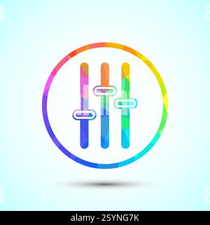 Volumensymbol Design-Illustration, Sound-Symbol für Apps und Websites, Low-Poly-Stil Stock Vektor