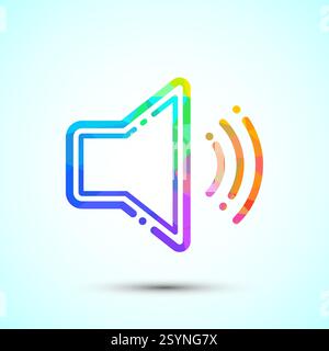 Volumensymbol Design-Illustration, Sound-Symbol für Apps und Websites, Low-Poly-Stil Stock Vektor