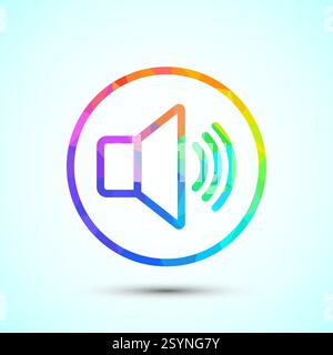 Volumensymbol Design-Illustration, Sound-Symbol für Apps und Websites, Low-Poly-Stil Stock Vektor