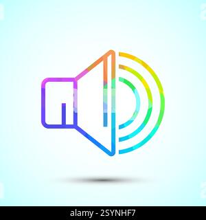 Volumensymbol Design-Illustration, Sound-Symbol für Apps und Websites, Low-Poly-Stil Stock Vektor