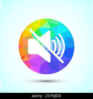 Volumensymbol Design-Illustration, Sound-Symbol für Apps und Websites, Low-Poly-Stil Stock Vektor
