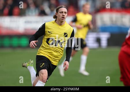Utrecht, Niederlande. März 2025. UTRECHT, NIEDERLANDE - 1. MÄRZ: Elias Mar Omarsson von NAC Breda während des niederländischen Eredivisie-Spiels zwischen dem FC Utrecht und NAC Breda im Stadion de Galgenwaard am 1. März 2025 in Utrecht, Niederlande. (Foto: Ben Gal/Orange Pictures) Credit: Orange Pics BV/Alamy Live News Stockfoto