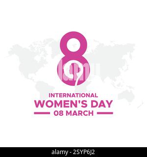 Hintergrund der Grußkarte zum Frauentag. Eine Grußkarte vom 8. März. Internationaler Frauentag. Vektorabbildung. Stock Vektor