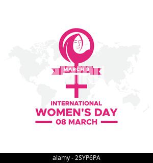 Hintergrund der Grußkarte zum Frauentag. Eine Grußkarte vom 8. März. Internationaler Frauentag. Vektorabbildung. Stock Vektor