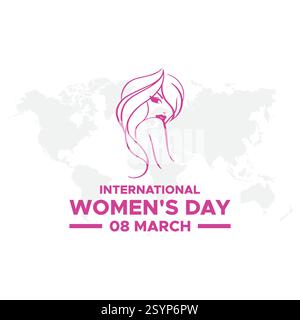 Hintergrund der Grußkarte zum Frauentag. Eine Grußkarte vom 8. März. Internationaler Frauentag. Vektorabbildung. Stock Vektor