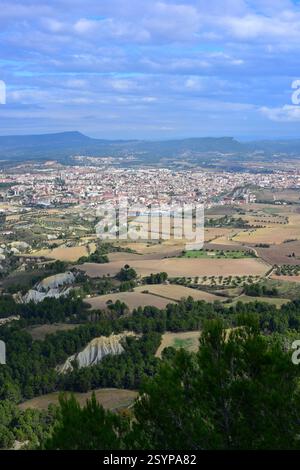 Igualada Stadt, Panoramablick. Anoia, Barcelona, Katalonien, Spanien. Stockfoto