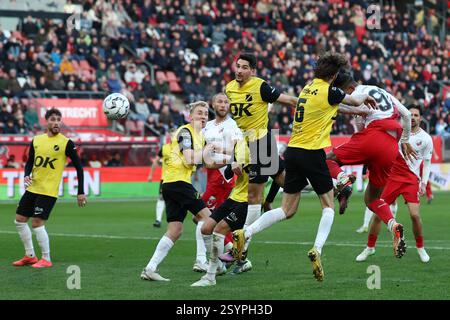 Utrecht, Niederlande. März 2025. UTRECHT, 01-03-2025, Stadion Galgenwaard, Saison 2024/2025, niederländischer Eredivisie Football. FC Utrecht Spieler Sebastien Haller während des Spiels FC Utrecht - NAC Credit: Pro Shots/Alamy Live News Stockfoto