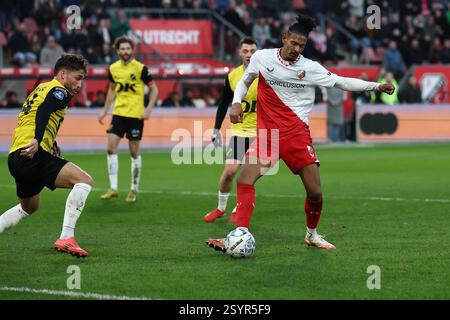 Utrecht, Niederlande. März 2025. UTRECHT, 01-03-2025, Stadion Galgenwaard, Saison 2024/2025, niederländischer Eredivisie Football. FC Utrecht Spieler Sebastien Haller während des Spiels FC Utrecht - NAC Credit: Pro Shots/Alamy Live News Stockfoto
