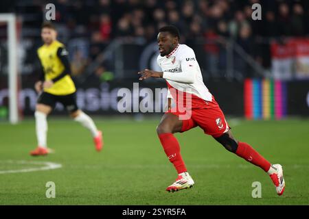 Utrecht, Niederlande. März 2025. UTRECHT, 01-03-2025, Stadion Galgenwaard, Saison 2024/2025, niederländischer Eredivisie Football. FC Utrecht Spieler Noah Ohio während des Spiels FC Utrecht - NAC Credit: Pro Shots/Alamy Live News Stockfoto
