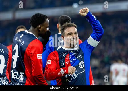 Basel, Schweiz. März 2025. Basel, Schweiz, 01. März 2025: Torschütze Xherdan Shaqiri (10 Basel) beim Super League Fußball Spiel zwischen dem FC Basel 1893 und dem FC Sion im St. Jakob-Park in Basel. Philipp Kresnik (Philipp Kresnik/SPP) Credit: SPP Sport Press Photo. /Alamy Live News Stockfoto