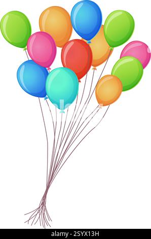 Mittlerer Haufen bunter Ballons, Vektorillustration Stock Vektor