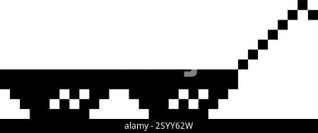 Lustige Pixelige Sonnenbrille. Einfache lineare Logo-Illustration einer 8-Bit-Boss-Brille mit schwarzem Pixel. Art Style Trend Moderne Logotypgrafik – isoliert auf W Stock Vektor