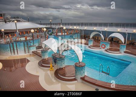 Ansicht des Kreuzfahrtschiffes MSC Poesia Stockfoto