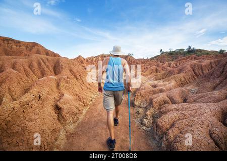 Tourist in Tatacoa Wüste Stockfoto