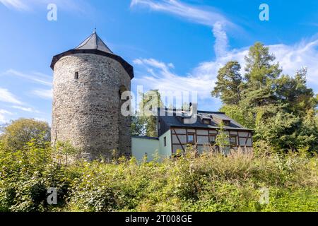 Prachárna, Zřícenina hradu Freudenstein (Šlikův hrádek), lázně Jáchymov, UNESCO, Krušné Hory, Česká republika / Ruine von Schloss Freudenstein - Slikovk Stockfoto