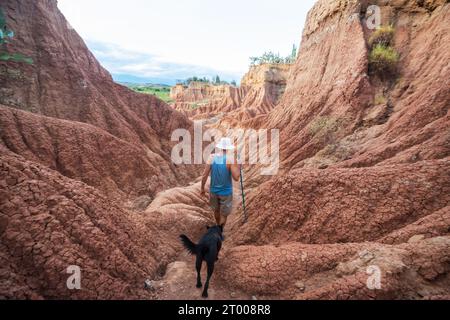 Tourist in Tatacoa Wüste Stockfoto