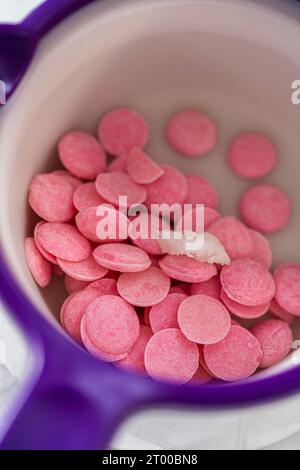 Panda-förmige Shortbread-Kekse mit Schokoladenglasur Stockfoto