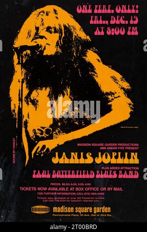 Janis Joplin 1969 Madison Square Garden, New York, Vintage-Konzertposter Stockfoto