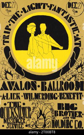 Trip the Light Fantastic - Janis Joplin feat Big Brother & Holding Co - Quicksilver 1966 Avalon Ballroom, San Francisco - Vintage-Konzertposter Stockfoto