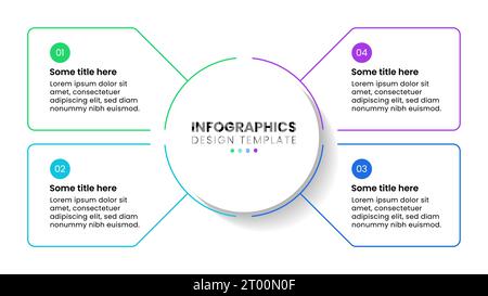 Infografik-Vorlage mit Symbolen und 4 Optionen oder Schritten. Kann für Workflow-Layout, Diagramm, Banner, webdesign verwendet werden. Vektorgrafik Stock Vektor