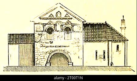 Gravure du XIXe siècle représentant le baptistère de St Jean, Poitiers. Stockfoto