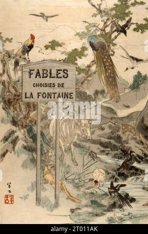 Titelseite. Buch 'Choix de Fables de La Fontaine, illustrées par un groupe des meilleurs artistes de Tokio', herausgegeben von P. Barboutau. 1894 Stockfoto