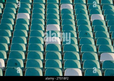 Reggio Emilia, Italien. Oktober 2023. Sitzplätze während der US-amerikanischen Sassuolo Calcio gegen AC Monza, Serie A, im Mapei Stadium. Quelle: Alessio Morgese/Alessio Morgese/Emage/Alamy Live News Stockfoto