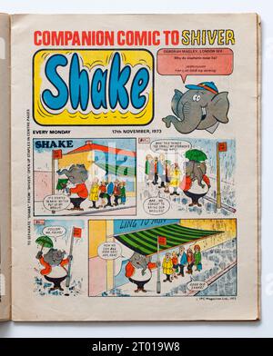 Vintage 1970er Jahre Shiver und Shake Comic Stockfoto