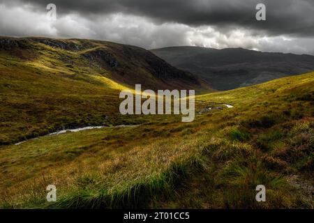 Der Gairland Burn oberhalb von Glentrool in Galloway, Schottland Stockfoto