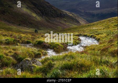 Der Gairland Burn oberhalb von Glentrool in Galloway, Schottland Stockfoto