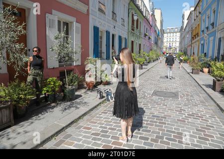 RUE CREMIEUX , EINE SOCIAL-MEDIA-BESESSENHEIT IN PARIS Stockfoto