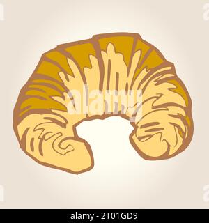 Bäckerei Illustration Gebäck - Französische Spezialitäten Digitale Illustration Hand Gezeichnetes Bild Gelb Knuspriger Lebkuchen Vektor Stock Vektor