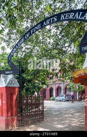 01 19 2013 1888 AD-College of Fine Arts Trivandrum Thiruvananthapuram, Kerala INDIEN Asien. Stockfoto