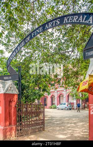 01 19 2013 1888 AD-College of Fine Arts Trivandrum Thiruvananthapuram, Kerala INDIEN Asien. Stockfoto