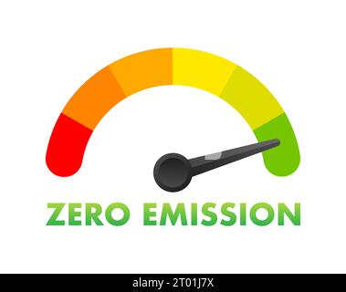 co2-Füllstandsmesser ohne Emissionen, Messskala. co2-Tachometeranzeige ohne Emission. Abbildung des Vektormaterials Stock Vektor