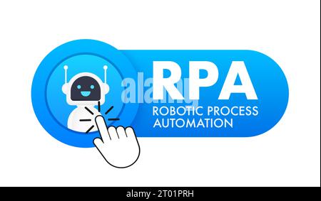 RPA Robotic Process Automation Innovation. Roboter und Ai. Künstliche Intelligenz. Chatbot. Abbildung des Vektormaterials Stock Vektor