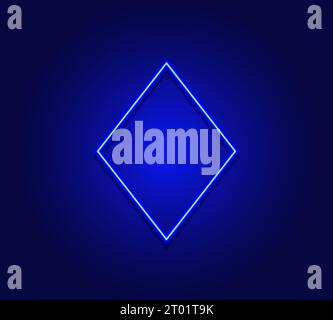 Blauer Hintergrund aus Neon-Diamanten, Symbol für Diamanten-Karte. Stock Vektor