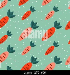 Nahtloses Muster mit Karotten. Vegetarische Speisen. Vektor. Stock Vektor