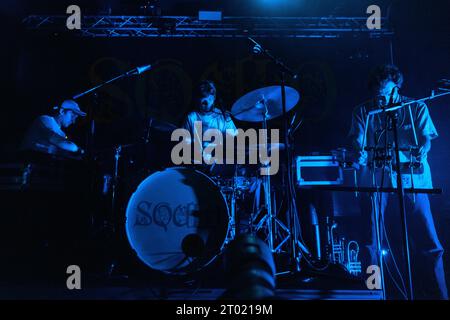 Mailand, Italien, 19. September 2023. Die englische Post-Punk-Band Squid tritt live in Santeria Toscana in Mailand auf. Credits: Maria Laura Arturi/Alamy Live News Stockfoto