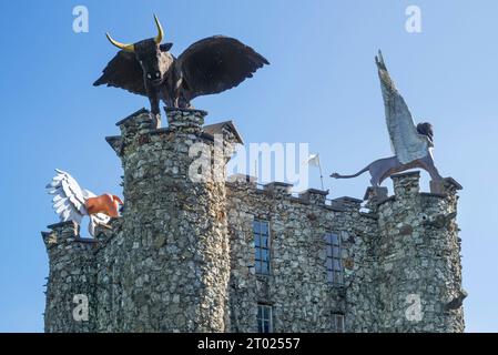 Turm von eben-Ezer/Museum von Feuerstein/Musée du Silex, erbaut von Robert Garcet in Eben-Emael, Bassenge, Provinz Lüttich, Wallonien, Belgien Stockfoto