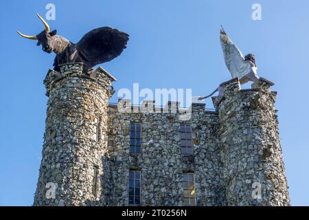 Turm von eben-Ezer/Museum von Feuerstein/Musée du Silex, erbaut von Robert Garcet in Eben-Emael, Bassenge, Provinz Lüttich, Wallonien, Belgien Stockfoto