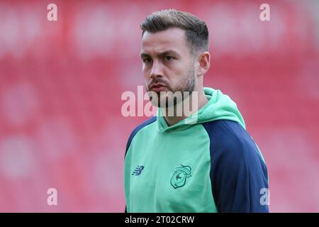 Middlesbrough, Großbritannien. Oktober 2023. Die Joe Ralls von Cardiff City während des Sky Bet Championship-Spiels zwischen Middlesbrough und Cardiff City im Riverside Stadium, Middlesbrough am Dienstag, den 3. Oktober 2023. (Foto: Scott Llewellyn | MI News) Credit: MI News & Sport /Alamy Live News Stockfoto