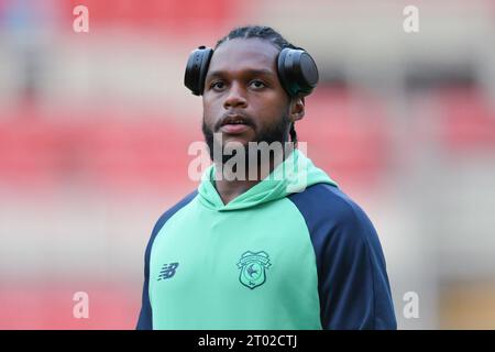 Middlesbrough, Großbritannien. Oktober 2023. Mahlon Romeo von Cardiff City während des Sky Bet Championship-Spiels zwischen Middlesbrough und Cardiff City im Riverside Stadium, Middlesbrough am Dienstag, den 3. Oktober 2023. (Foto: Scott Llewellyn | MI News) Credit: MI News & Sport /Alamy Live News Stockfoto