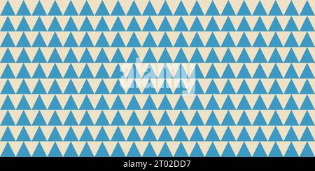 Geometrisches nahtloses Muster mit Dreiecken, blau beige Farben, Vektorillustration Stock Vektor
