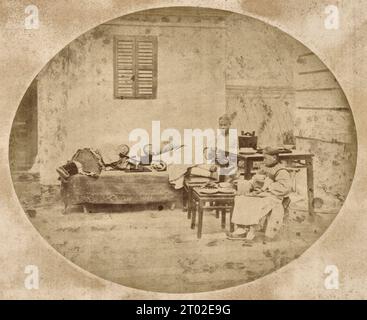 Opiumraucher. Shanghai, China, 1874 Stockfoto